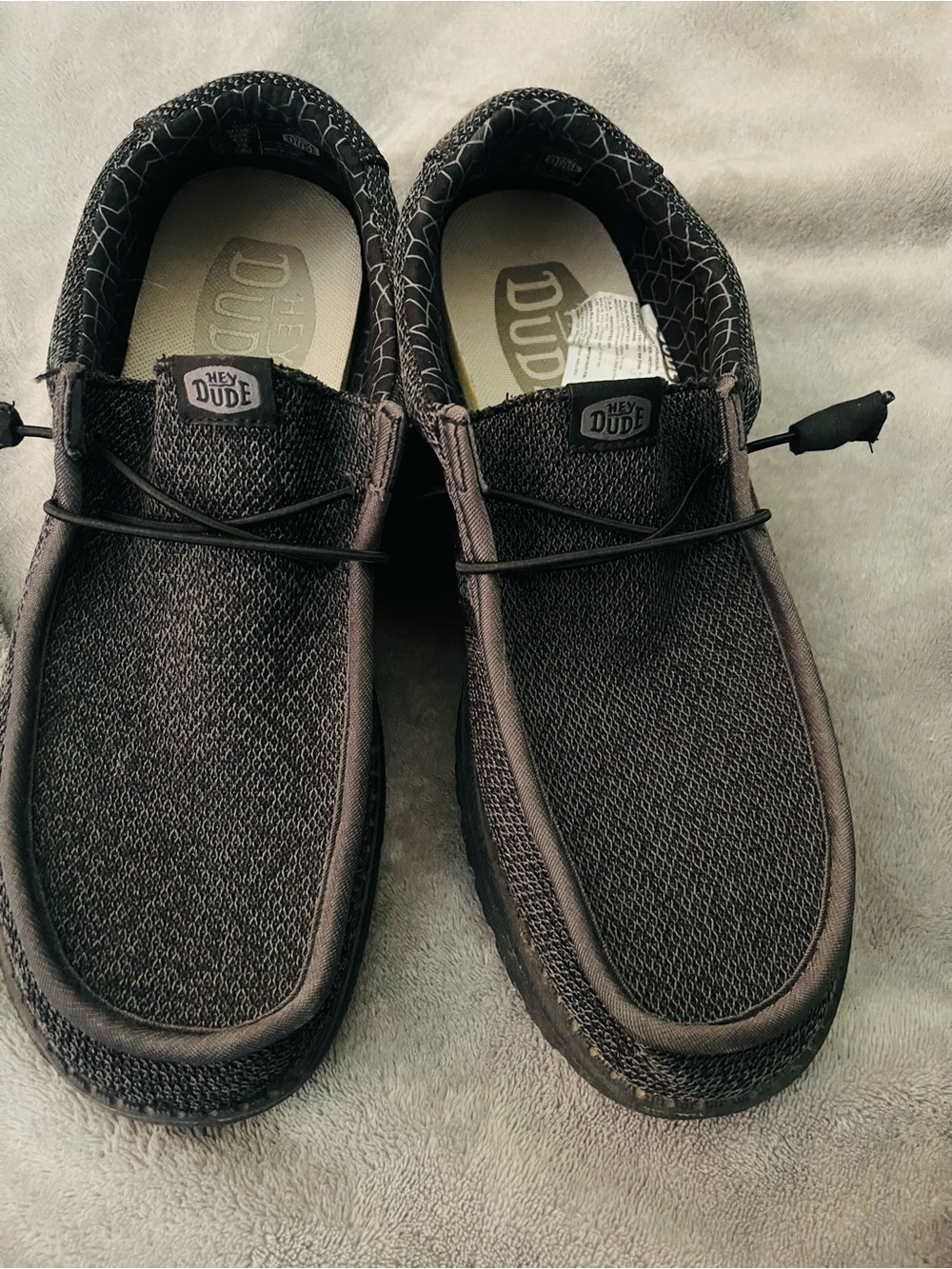 Hey Dude Men’s Dark Brown Knit Slip-On Loafers